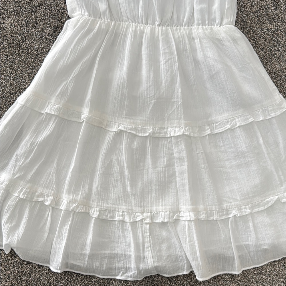 Express White Ruffled Mini Sundress - Picture 4 of 6